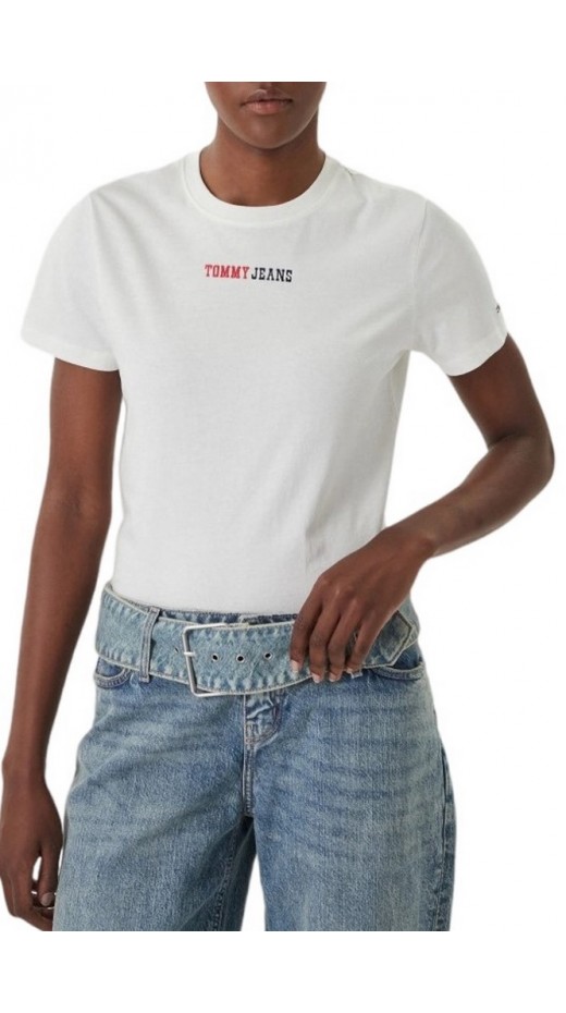 TOMMY JEANS REG ESSENTIAL LOGO 2 TEE EXT T-SHIRT ΜΠΛΟΥΖΑ ΓΥΝΑΙΚΕΙΑ ECRU