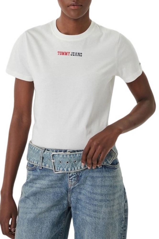 TOMMY JEANS REG ESSENTIAL LOGO 2 TEE EXT T-SHIRT ΜΠΛΟΥΖΑ ΓΥΝΑΙΚΕΙΑ ECRU