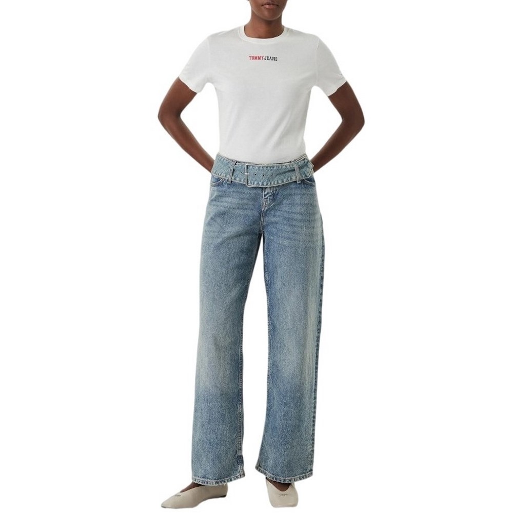 TOMMY JEANS REG ESSENTIAL LOGO 2 TEE EXT T-SHIRT ΜΠΛΟΥΖΑ ΓΥΝΑΙΚΕΙΑ ECRU