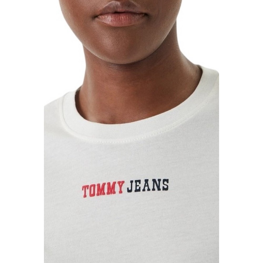 TOMMY JEANS REG ESSENTIAL LOGO 2 TEE EXT T-SHIRT ΜΠΛΟΥΖΑ ΓΥΝΑΙΚΕΙΑ ECRU