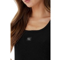CALVIN KLEIN JEANS SL BABY RIB WOVEN LABEL SQUARE ΦΟΡΕΜΑ ΓΥΝΑΙΚΕΙΟ BLACK