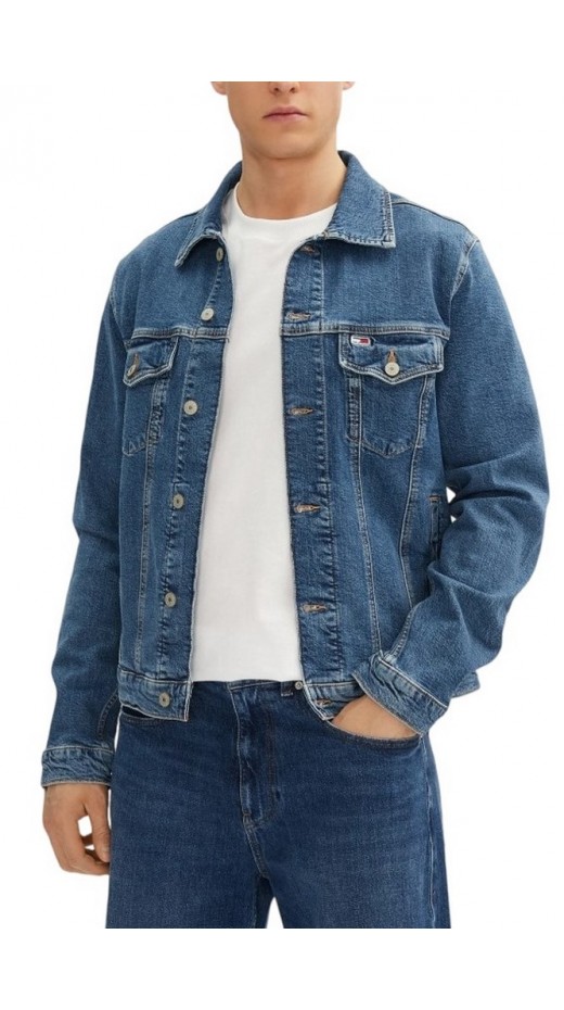 TOMMY JEANS RYAN RGLR TRCKR JCKT EXT BI8130 ΜΠΟΥΦΑΝ ΑΝΔΡΙΚΟ BLUΕ DENIM
