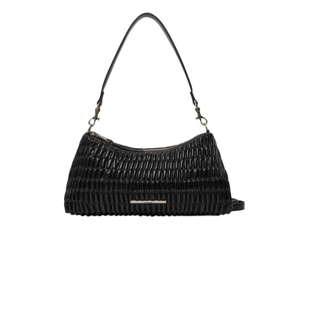 CALVIN KLEIN ROUCHED SHOULDER BAG ΤΣΑΝΤΑ ΓΥΝΑΙΚΕΙΑ BLACK