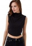 CALVIN KLEIN JEANS  TAB RIB MOCK NECK TANK ΤΟΠ ΓΥΝΑΙΚΕΙΟ BLACK