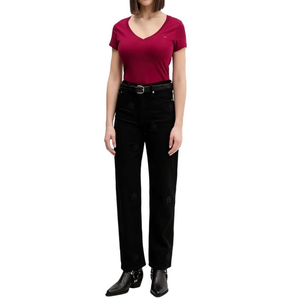 TOMMY JEANS V-NECK TEE T-SHIRT ΜΠΛΟΥΖΑ ΓΥΝΑΙΚΕΙΑ DARK RED