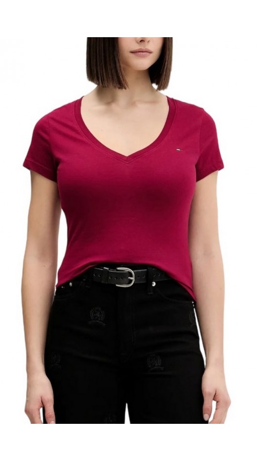 TOMMY JEANS V-NECK TEE T-SHIRT ΜΠΛΟΥΖΑ ΓΥΝΑΙΚΕΙΑ DARK RED
