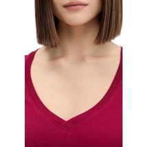 TOMMY JEANS V-NECK TEE T-SHIRT ΜΠΛΟΥΖΑ ΓΥΝΑΙΚΕΙΑ DARK RED