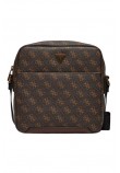 GUESS TORINO TOP ZIP CROSSBODY FLAT ΤΣΑΝΤΑ ΑΝΔΡΙΚΗ BROWN