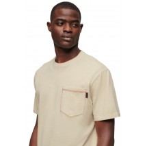 SUPERDRY CONTRAST STITCH POCKET T-SHIRT ΜΠΛΟΥΖΑ ΑΝΔΡΙΚΗ BEIGE