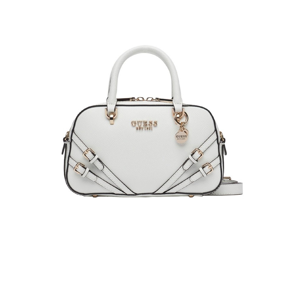 GUESS BRAMINA SMALL SATCHEL ΤΣΑΝΤΑ ΓΥΝΑΙΚΕΙΑ WHITE