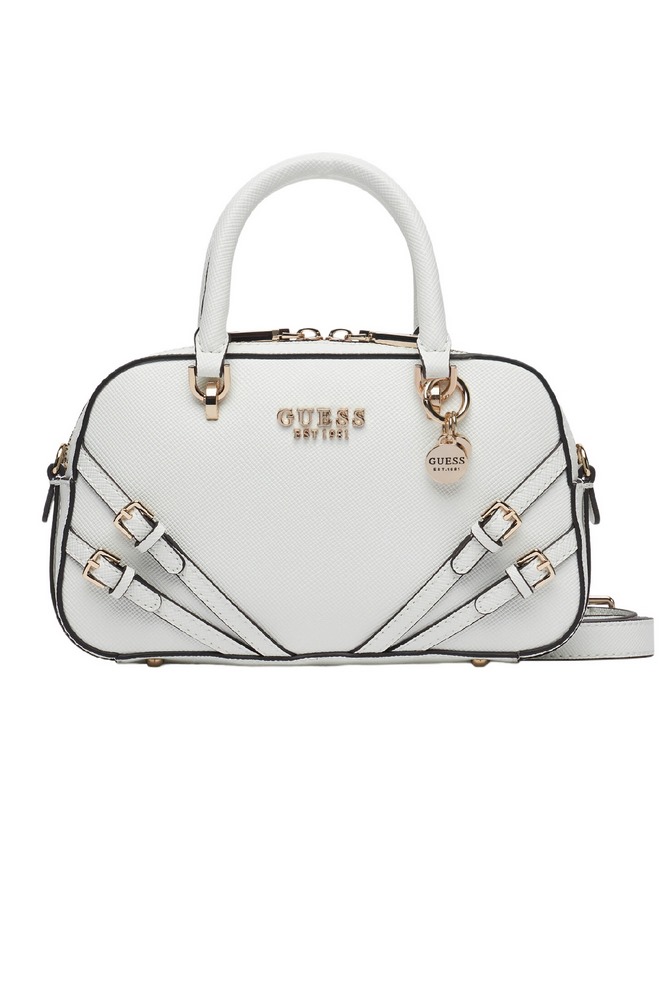 GUESS BRAMINA SMALL SATCHEL ΤΣΑΝΤΑ ΓΥΝΑΙΚΕΙΑ WHITE