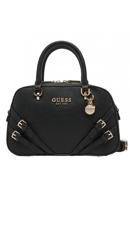 GUESS BRAMINA SMALL SATCHEL ΤΣΑΝΤΑ ΓΥΝΑΙΚΕΙΑ BLACK