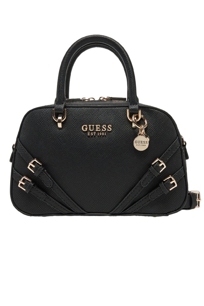 GUESS BRAMINA SMALL SATCHEL ΤΣΑΝΤΑ ΓΥΝΑΙΚΕΙΑ BLACK