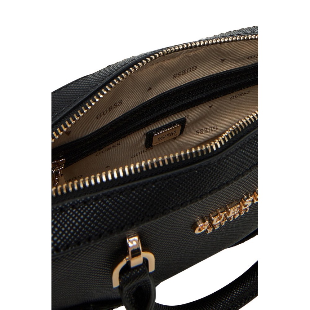 GUESS BRAMINA SMALL SATCHEL ΤΣΑΝΤΑ ΓΥΝΑΙΚΕΙΑ BLACK