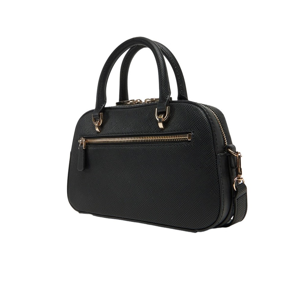 GUESS BRAMINA SMALL SATCHEL ΤΣΑΝΤΑ ΓΥΝΑΙΚΕΙΑ BLACK