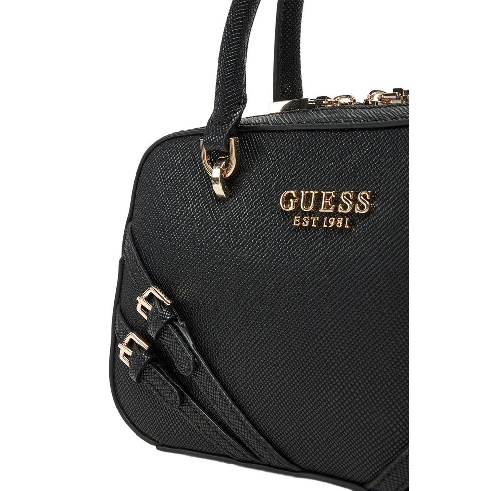 GUESS BRAMINA SMALL SATCHEL ΤΣΑΝΤΑ ΓΥΝΑΙΚΕΙΑ BLACK