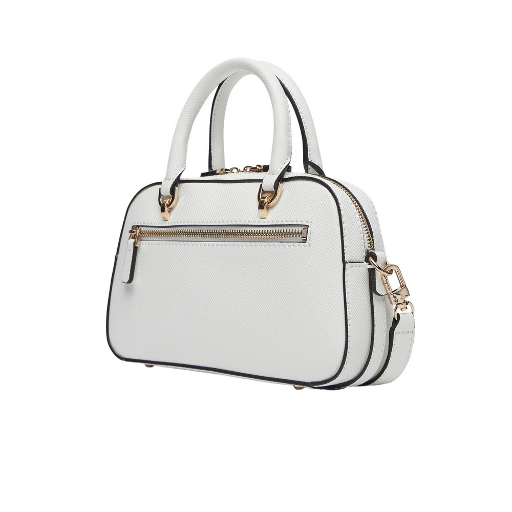 GUESS BRAMINA SMALL SATCHEL ΤΣΑΝΤΑ ΓΥΝΑΙΚΕΙΑ WHITE