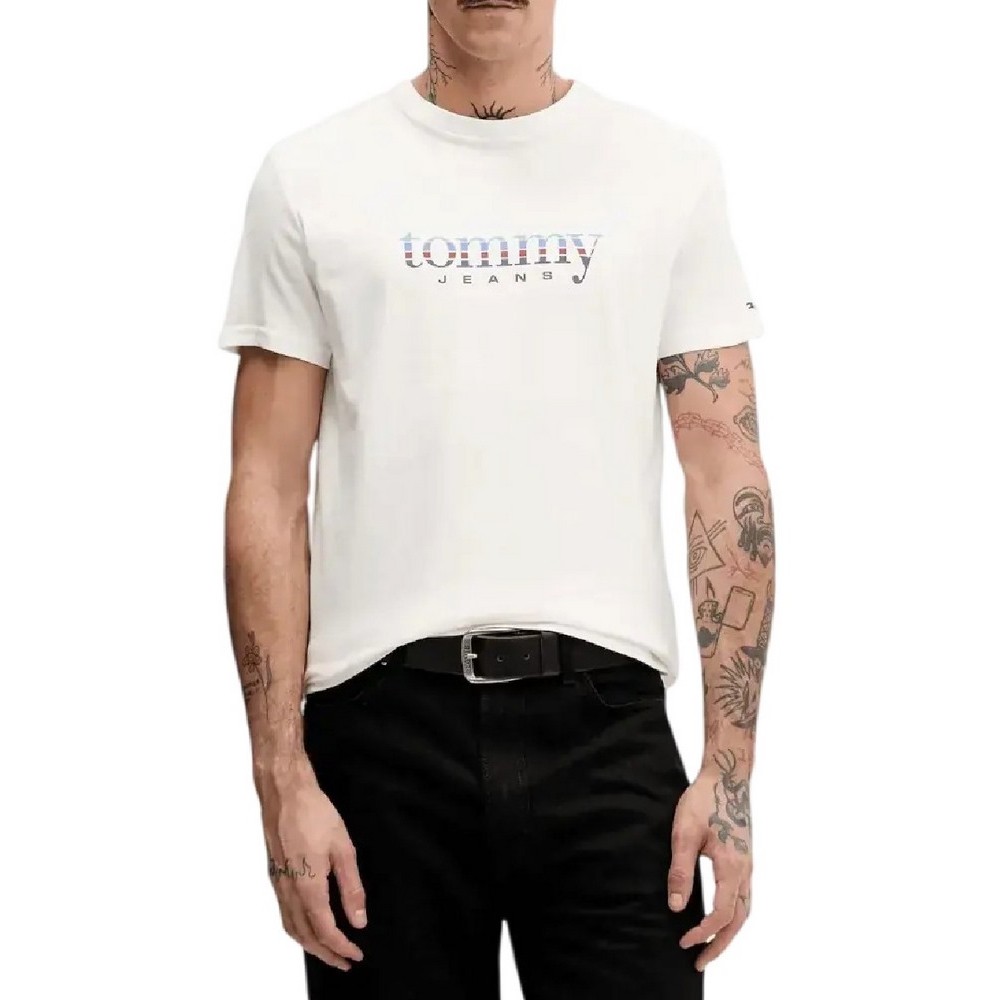 TOMMY JEANS SLIM ENTRY DNA T-SHIRT ΜΠΛΟΥΖΑ ΑΝΔΡΙΚΗ OFF WHITE
