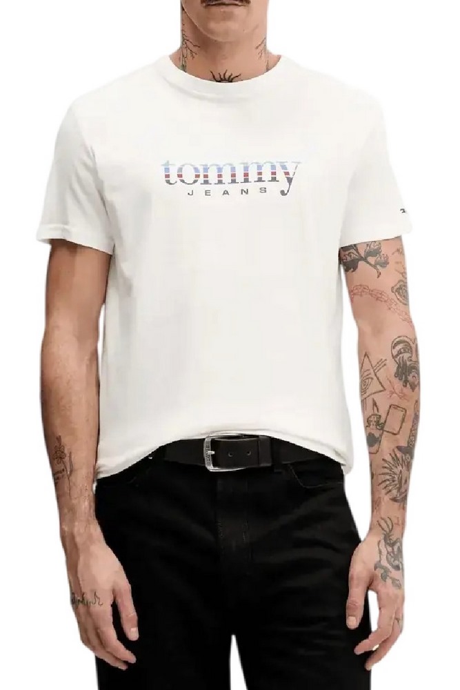 TOMMY JEANS SLIM ENTRY DNA T-SHIRT ΜΠΛΟΥΖΑ ΑΝΔΡΙΚΗ OFF WHITE