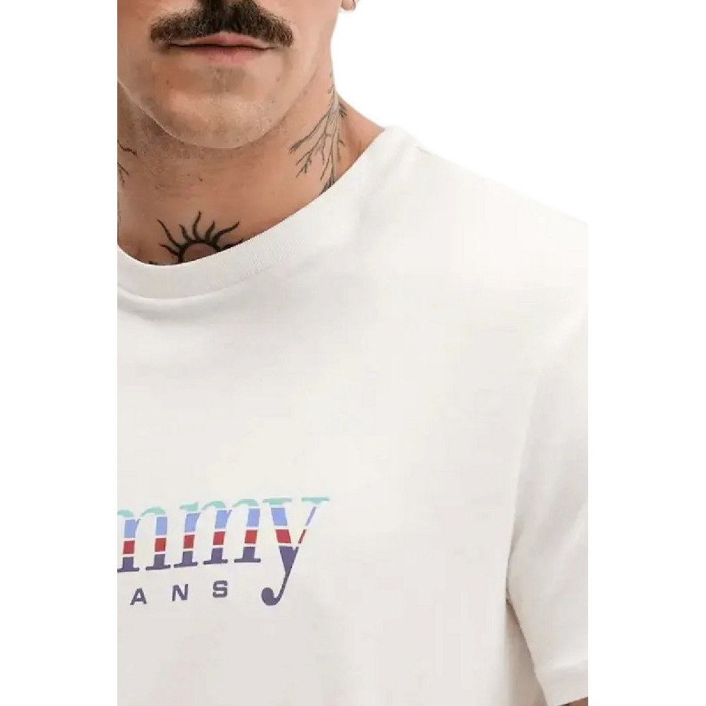 TOMMY JEANS SLIM ENTRY DNA T-SHIRT ΜΠΛΟΥΖΑ ΑΝΔΡΙΚΗ OFF WHITE