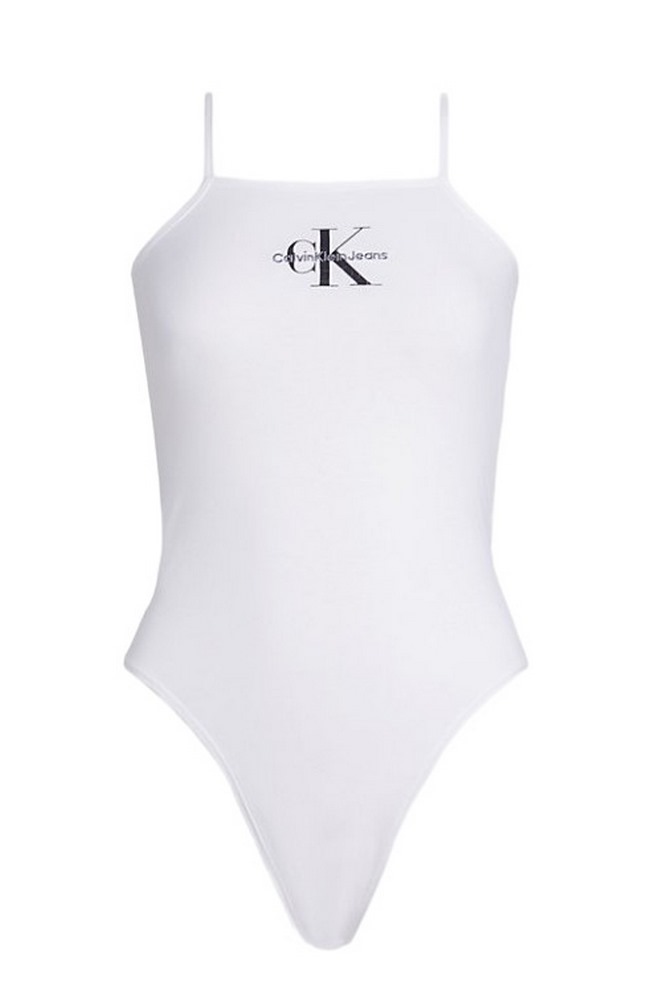 CALVIN KLEIN JEANS MONOLOGO STRAPPY BODY ΚΟΡΜΑΚΙ ΓΥΝΑΙΚΕΙΟ BRIGHT WHITE