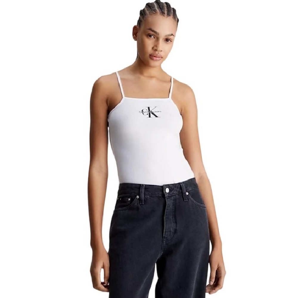 CALVIN KLEIN JEANS MONOLOGO STRAPPY BODY ΚΟΡΜΑΚΙ ΓΥΝΑΙΚΕΙΟ BRIGHT WHITE