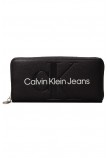 CALVIN KLEIN JEANS SCULPTED MONO WALLET ΠΟΡΤΟΦΟΛΙ ΓΥΝΑΙΚΕΙΟ BLACK/WHITE