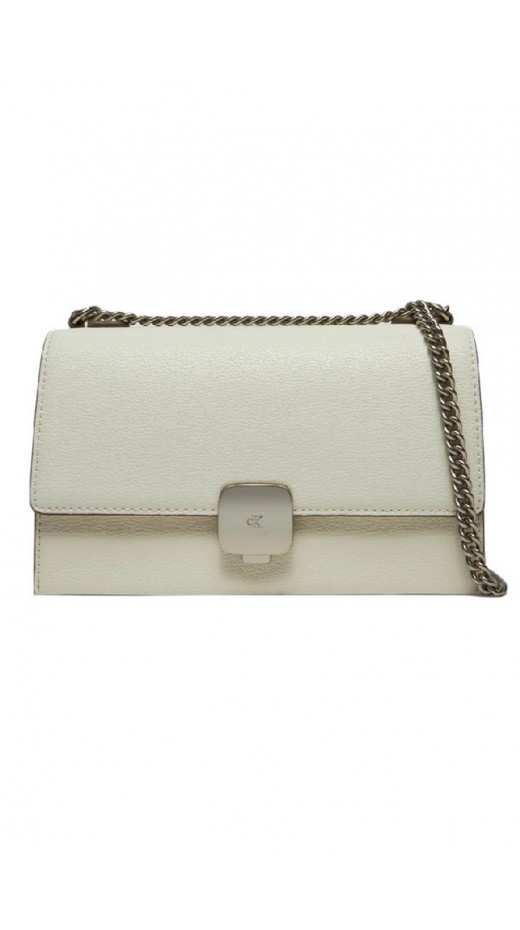CALVIN KLEIN JEANS FORGED LOCK SMALL FLAP ΤΣΑΝΤΑ ΓΥΝΑΙΚΕΙΑ OFF WHITE