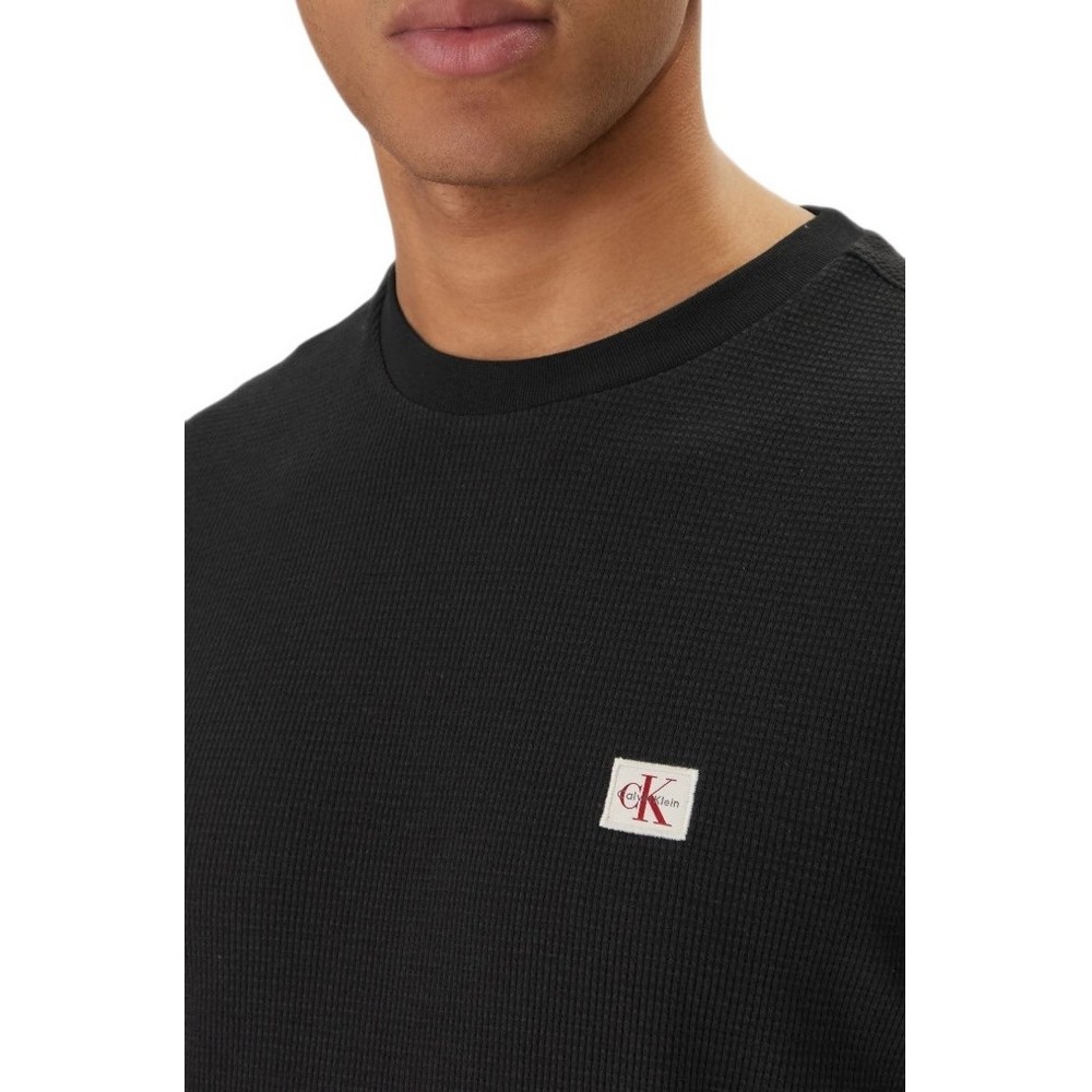 CALVIN KLEIN JEANS SS WAFFLE BADGE CREWNK T-SHIRT ΑΝΔΡΙΚΟ BLACK