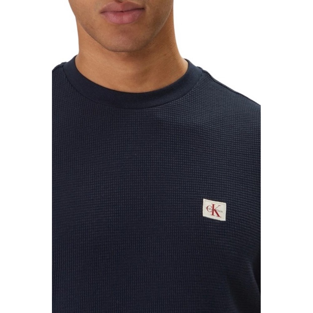 CALVIN KLEIN JEANS SS WAFFLE BADGE CREWNK T-SHIRT ΑΝΔΡΙΚΟ NAVY