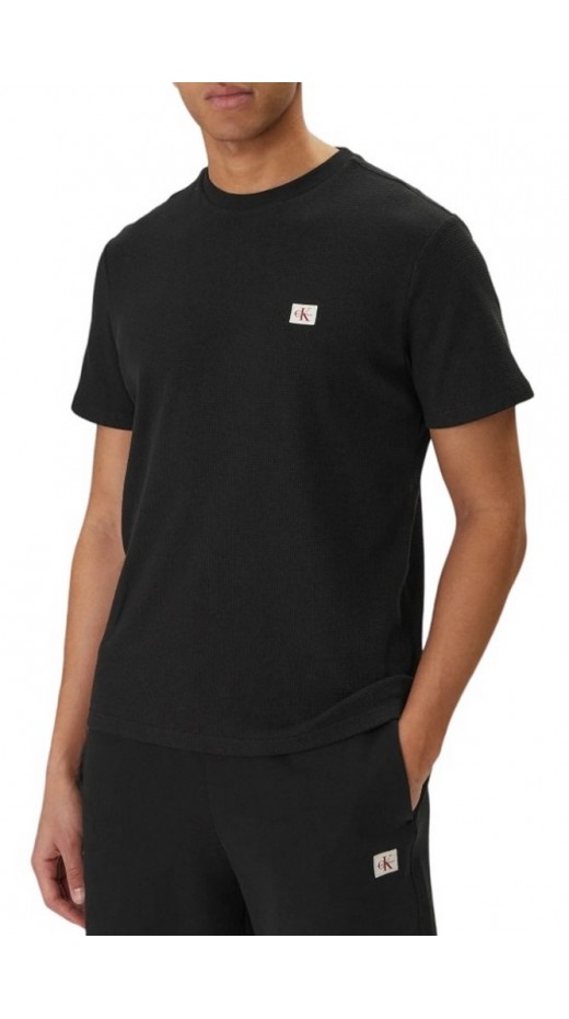 CALVIN KLEIN JEANS SS WAFFLE BADGE CREWNK T-SHIRT ΑΝΔΡΙΚΟ BLACK