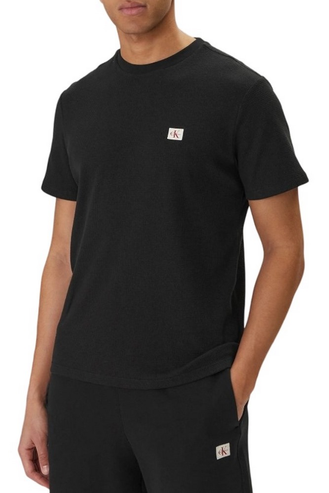 CALVIN KLEIN JEANS SS WAFFLE BADGE CREWNK T-SHIRT ΑΝΔΡΙΚΟ BLACK