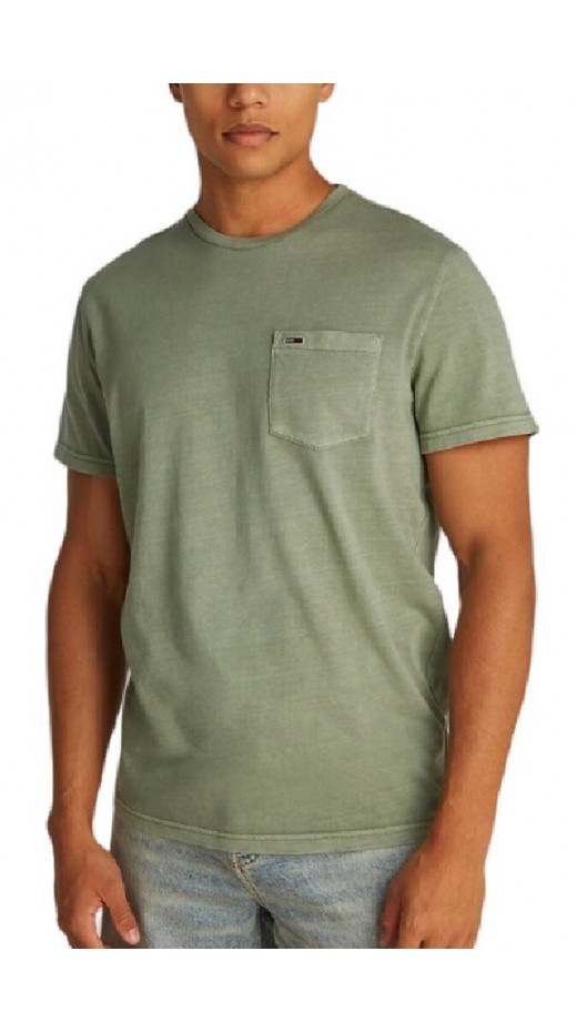 TOMMY JEANS SLIM WASHED POCKET TEE T-SHIRT ΜΠΛΟΥΖΑ ΑΝΔΡΙΚΗ GREEN