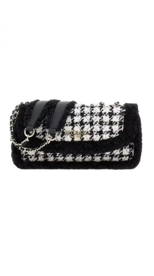 GUESS CRISTI CONVERTIBLE XBODY FLAP ΤΣΑΝΤΑ ΓΥΝΑΙΚΕΙΑ BLACK/WHITE