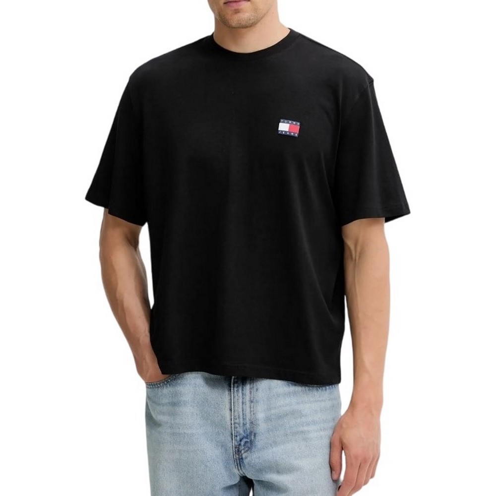 TOMMY JEANS 90S POP COL NW CLSC T EXT T-SHIRT ΜΠΛΟΥΖΑ ΑΝΔΡΙΚΗ BLACK