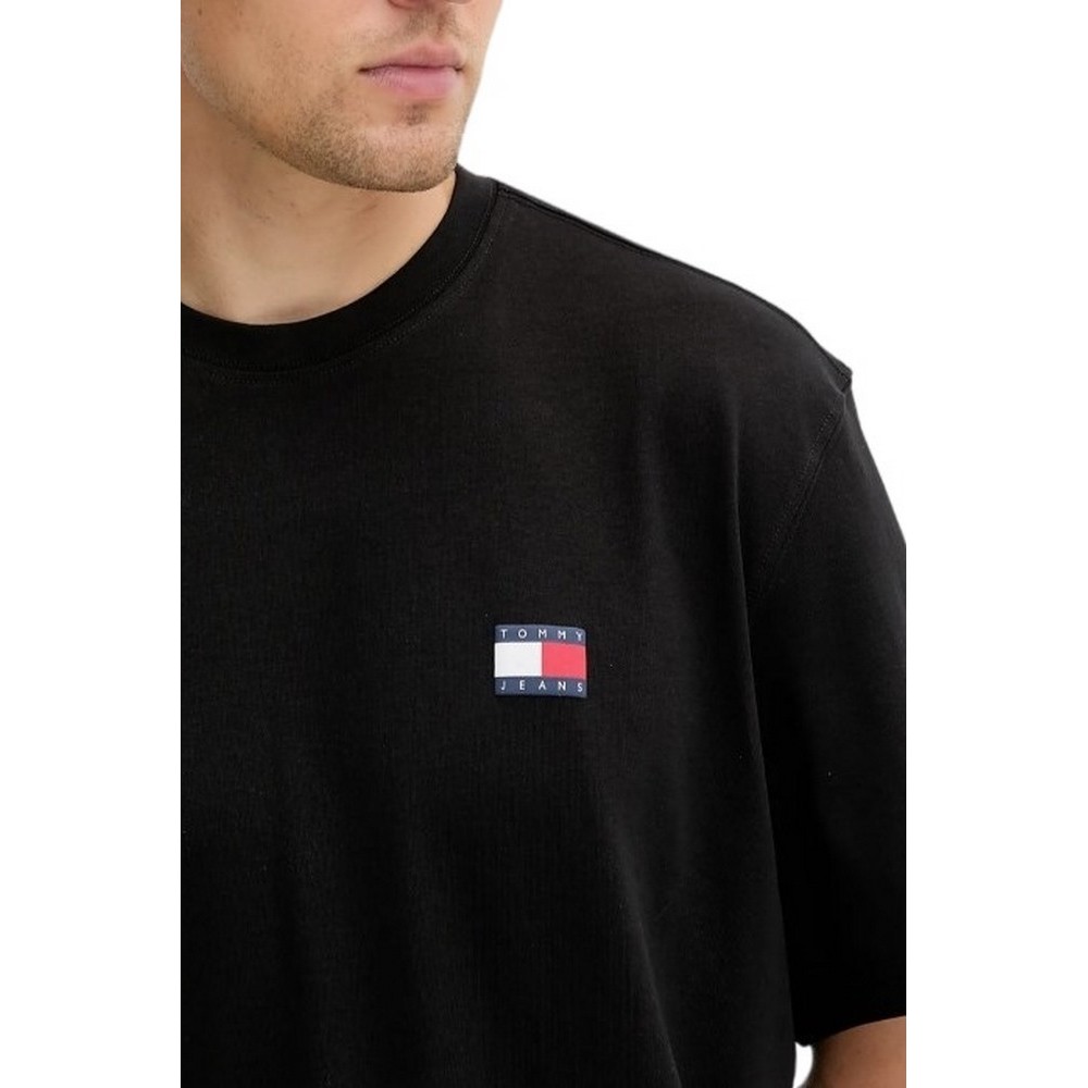 TOMMY JEANS 90S POP COL NW CLSC T EXT T-SHIRT ΜΠΛΟΥΖΑ ΑΝΔΡΙΚΗ BLACK