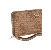 GUESS ELIETTE LOGO SLG LRG ZIP ARND ΠΟΡΤΟΦΟΛΙ ΓΥΝΑΙΚΕΙΟ LATTE