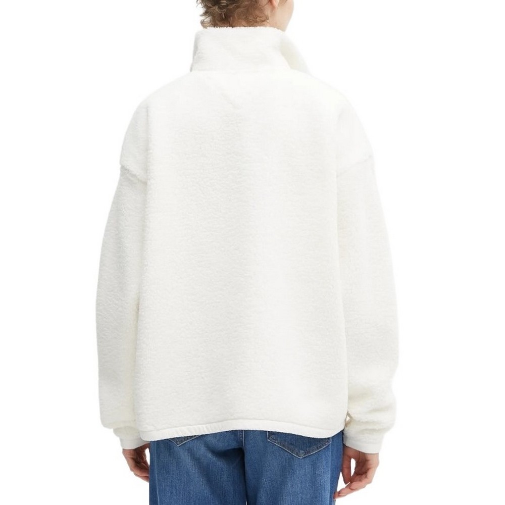 TOMMY JEANS ZIP THROUGH BADGE TEDDY ΖΑΚΕΤΑ ΓΥΝΑΙΚΕΙΑ WHITE