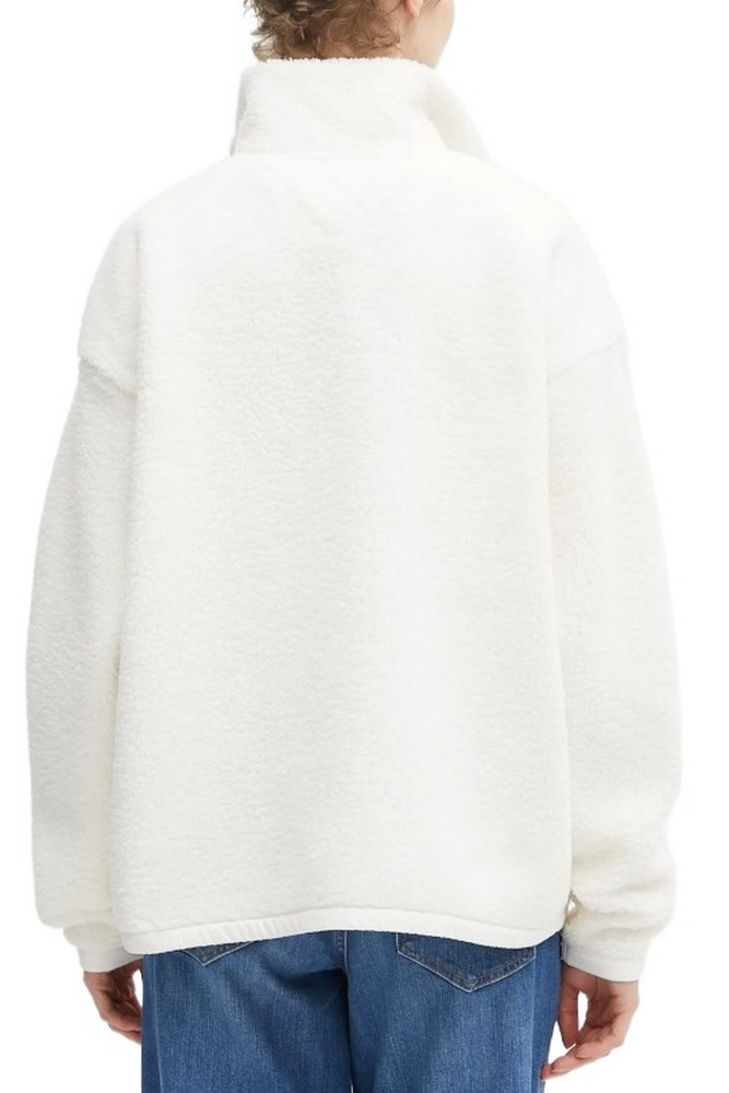 TOMMY JEANS ZIP THROUGH BADGE TEDDY ΖΑΚΕΤΑ ΓΥΝΑΙΚΕΙΑ WHITE