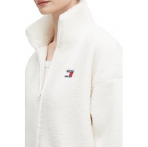 TOMMY JEANS ZIP THROUGH BADGE TEDDY ΖΑΚΕΤΑ ΓΥΝΑΙΚΕΙΑ WHITE
