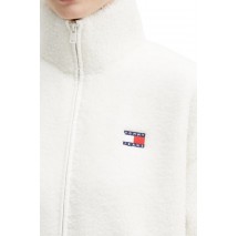 TOMMY JEANS ZIP THROUGH BADGE TEDDY ΖΑΚΕΤΑ ΓΥΝΑΙΚΕΙΑ WHITE