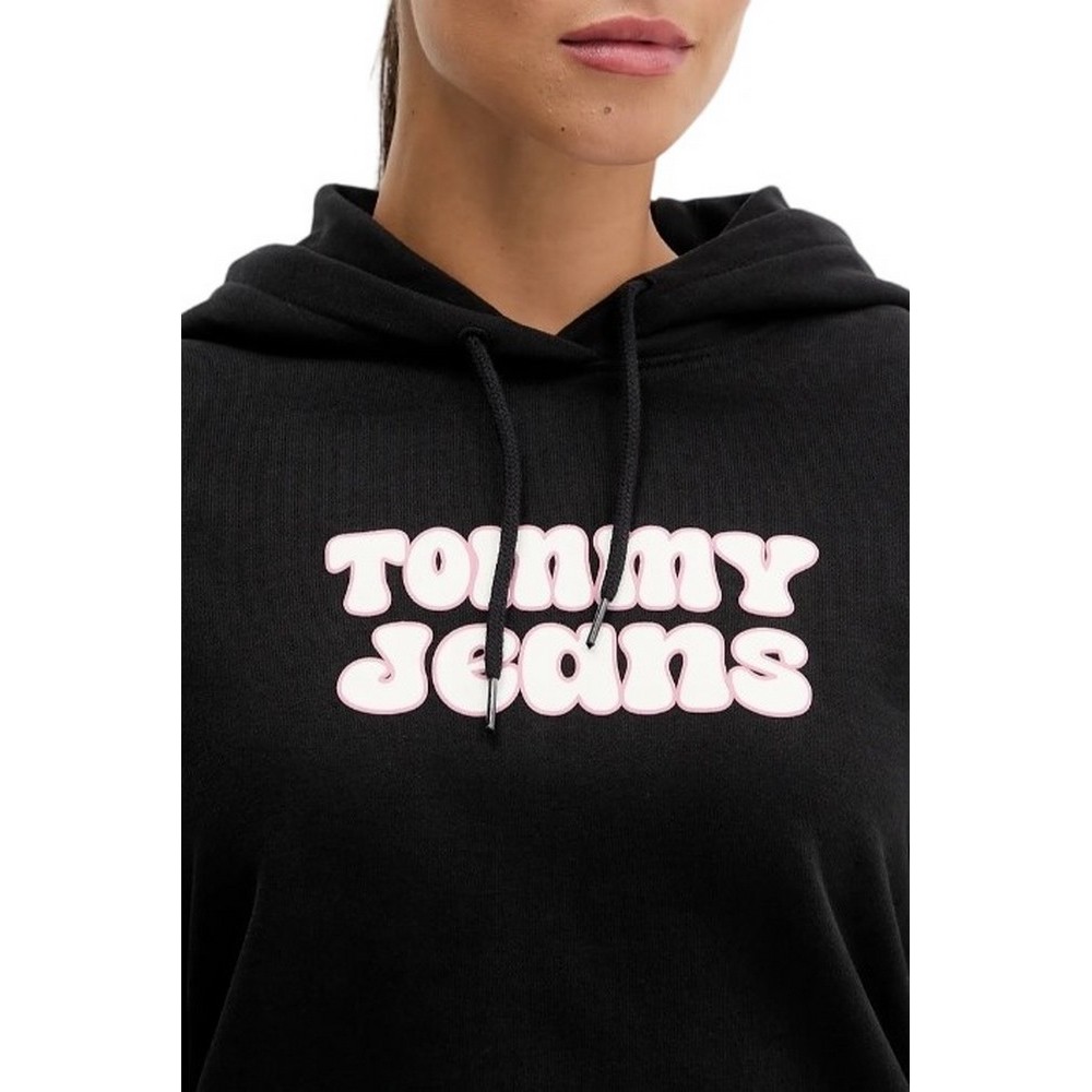 TOMMY JEANS REG ESS LOGO 2 HOODIE EXT ΜΠΛΟΥΖΑ ΦΟΥΤΕΡ ΓΥΝΑΙΚΕΙΑ BLACK