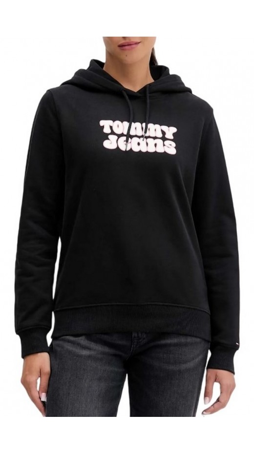 TOMMY JEANS REG ESS LOGO 2 HOODIE EXT ΜΠΛΟΥΖΑ ΦΟΥΤΕΡ ΓΥΝΑΙΚΕΙΑ BLACK