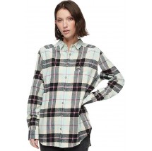 SUPERDRY D2 OVIN CHECK OVERSIZED SHIRT ΠΟΥΚΑΜΙΣΟ ΓΥΝΑΙΚΕΙΟ AQUA