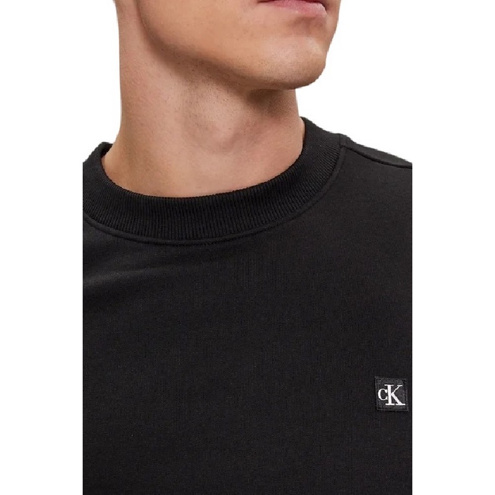 CALVIN KLEIN JEANS CK EMBRO BADGE CREW NECK ΦΟΥΤΕΡ ΜΠΛΟΥΖΑ ΑΝΔΡΙΚΗ BLACK