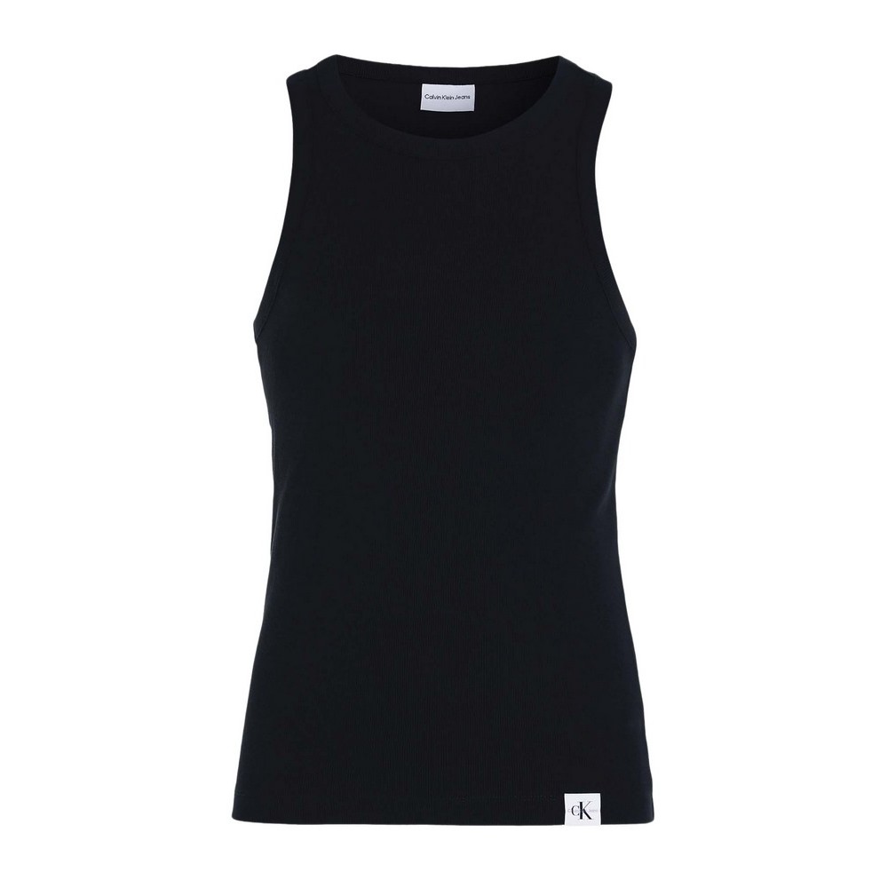 CALVIN KLEIN JEANS WOVEN TAB TANK TOP ΑΜΑΝΙΚΗ ΜΠΛΟΥΖΑ ΑΝΔΡΙΚΗ BLACK