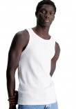 CALVIN KLEIN JEANS WOVEN TAB TANK TOP ΑΜΑΝΙΚΗ ΜΠΛΟΥΖΑ ΑΝΔΡΙΚΗ BRIGHT WHITE