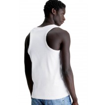 CALVIN KLEIN JEANS WOVEN TAB TANK TOP ΜΠΛΟΥΖΑ ΑΝΔΡΙΚΗ BRIGHT WHITE