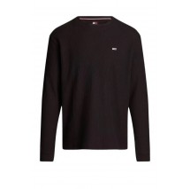 TOMMY JEANS REG WAFFLE L/S TEE ΜΠΛΟΥΖΑ ΑΝΔΡΙΚΗ BLACK