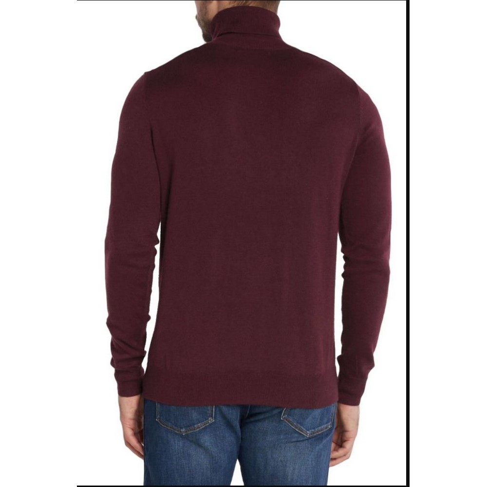 GUESS AARON LS TN SWEATER ΜΠΛΟΥΖΑ ΠΛΕΚΤΗ ΑΝΔΡΙΚΗ BORDEAUX